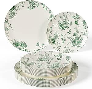 Trendables 80 Piece Plastic Disposable Plates Set For 40 Guests I 40 X 8 Inch Dessert Plates & 40... | Amazon (US)