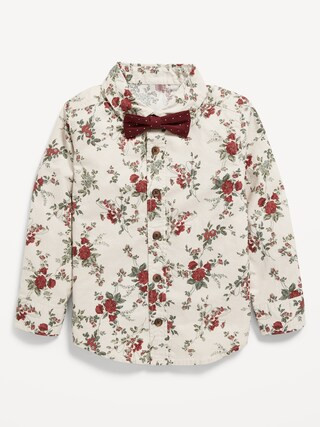 Long-Sleeve Printed Oxford Shirt & Bow-Tie Set for Toddler Boys | Old Navy (US)