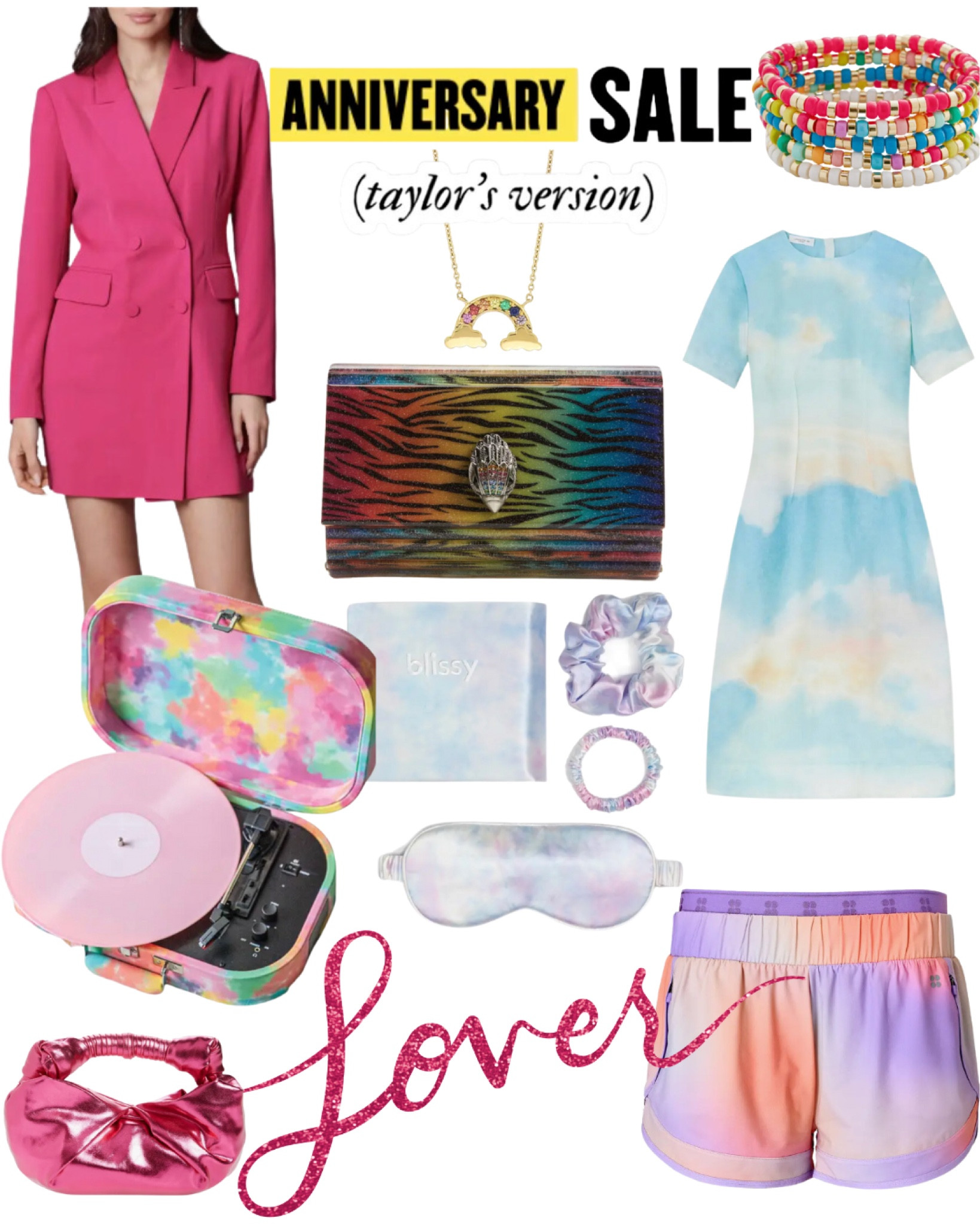 Nordstrom Anniversary Sale Lover Era Taylor Swift Eras Tour Outfit Record Player Rainbow Blazer Dress Blissy Sale Running Shorts 

#LTKFind #LTKU #LTKxNSale