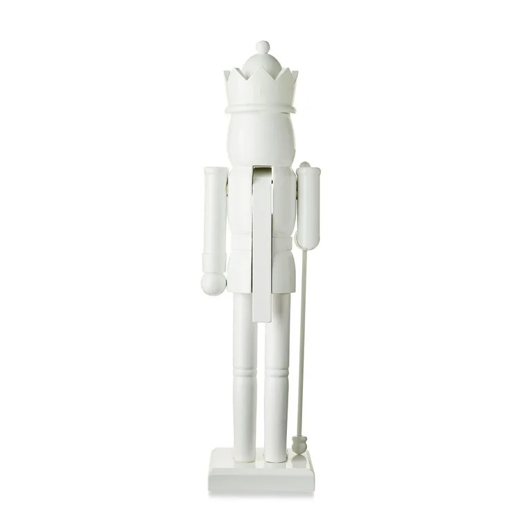 White Wooden Nutcracker Tabletop Decoration, 14.76 in, by Holiday Time | Walmart (US)