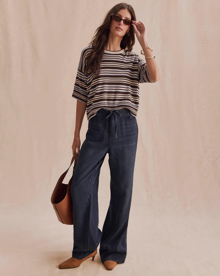 Georgie Short Sleeve Stripe Sweater | Splendid