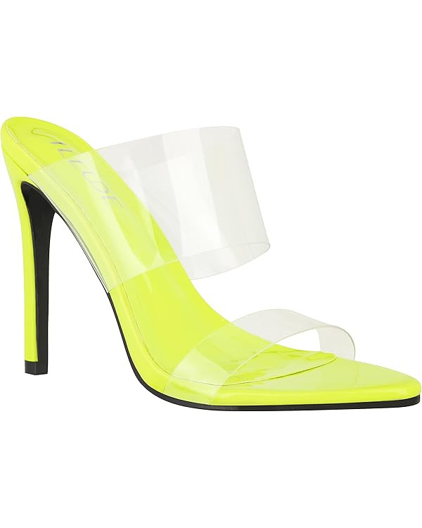 ILLUDE Women’s Clear Pointed Toe Sandals Stiletto Heels Transparent Strap High Heels Slip on Mu... | Amazon (US)