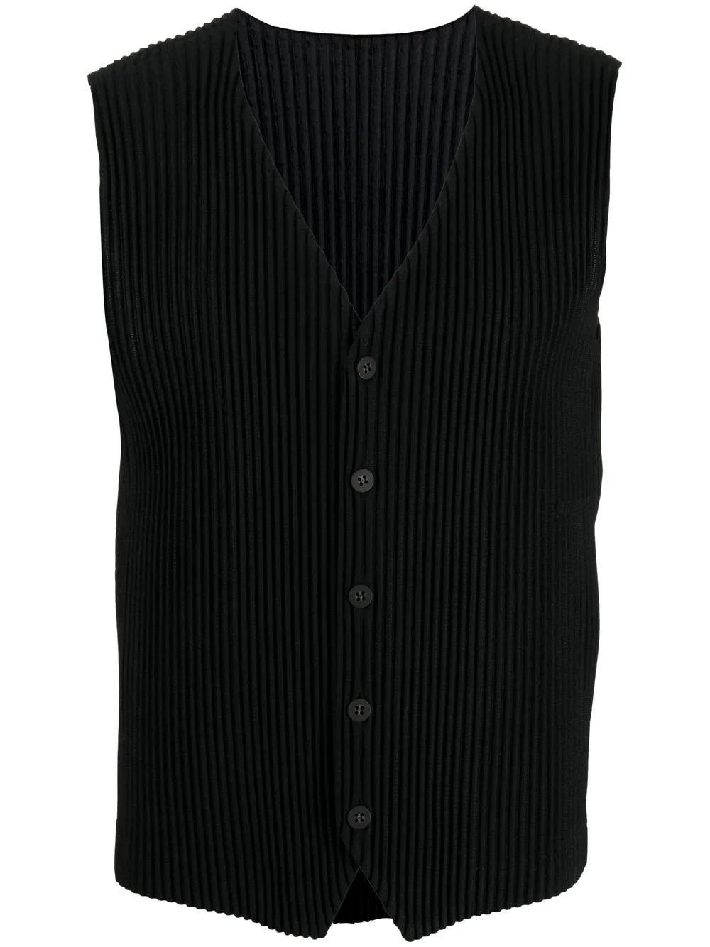 Homme Plissé Issey Miyake Plissé V-neck Waistcoat - Farfetch | Farfetch Global