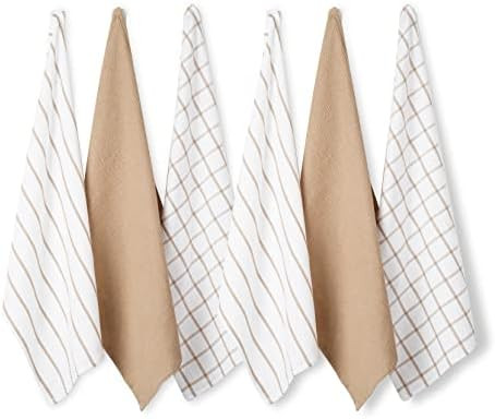 Kitchen Towels Set - Pack of 6 Cotton Dish Towels for Drying Dishes, 18”x 28”, Kitchen Hand T... | Amazon (US)