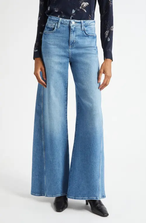 L'AGENCE Beau Seamed High Waist Wide Leg Jeans in Kona at Nordstrom, Size 28 | Nordstrom