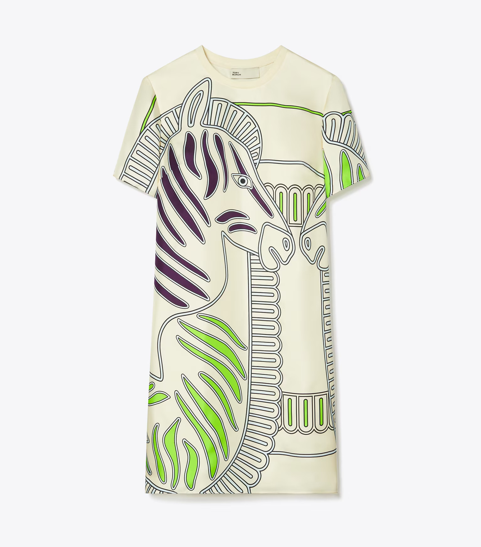Printed Silk Front T-Shirt Dress: Women's Designer Dresses | Tory Burch | Tory Burch (US)