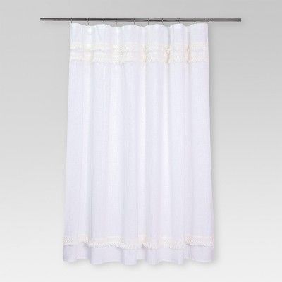 Macramé Fringe Shower Curtain Cream - Threshold™ | Target
