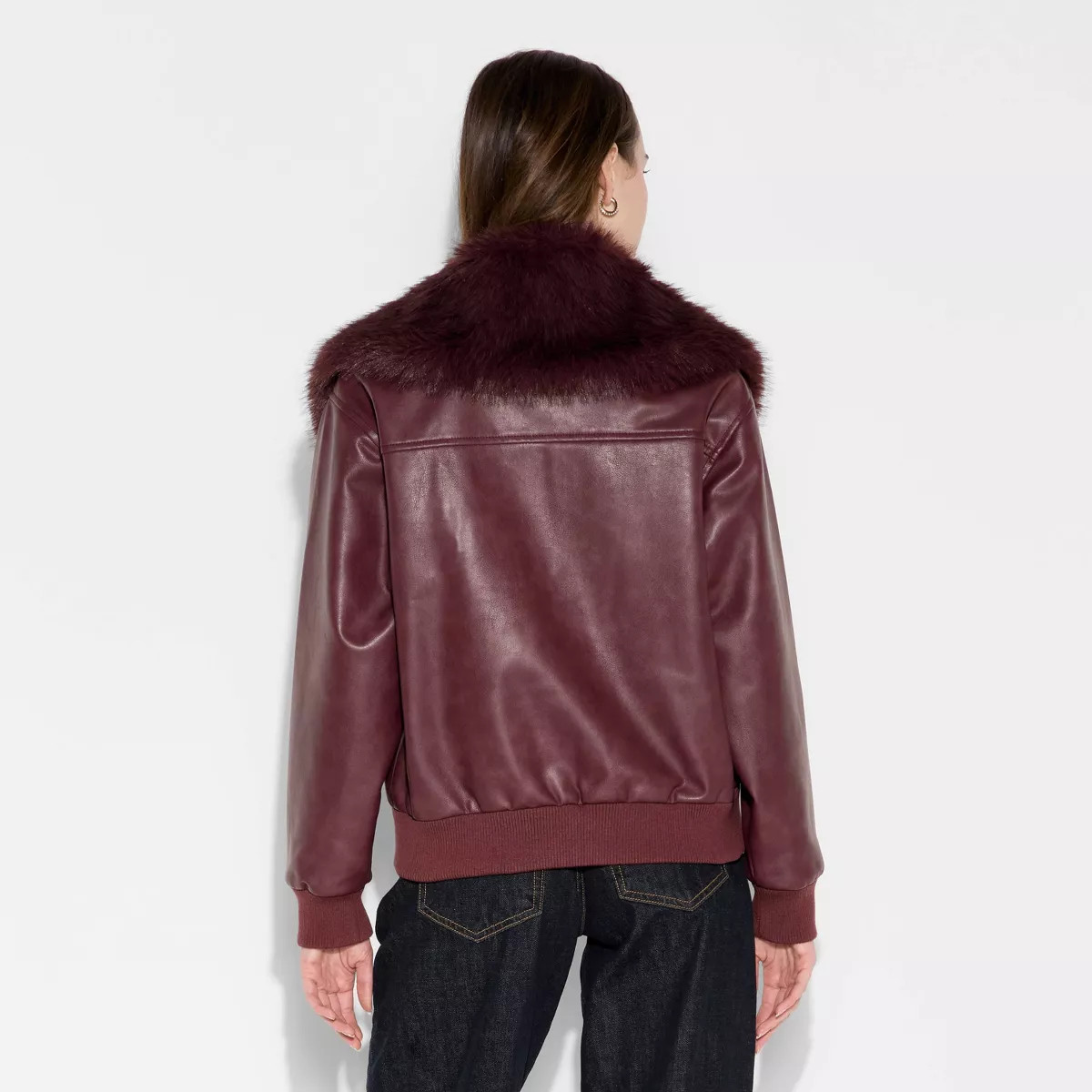 Women's Faux Leather Bomber Jacket - Wild Fable™ | Target