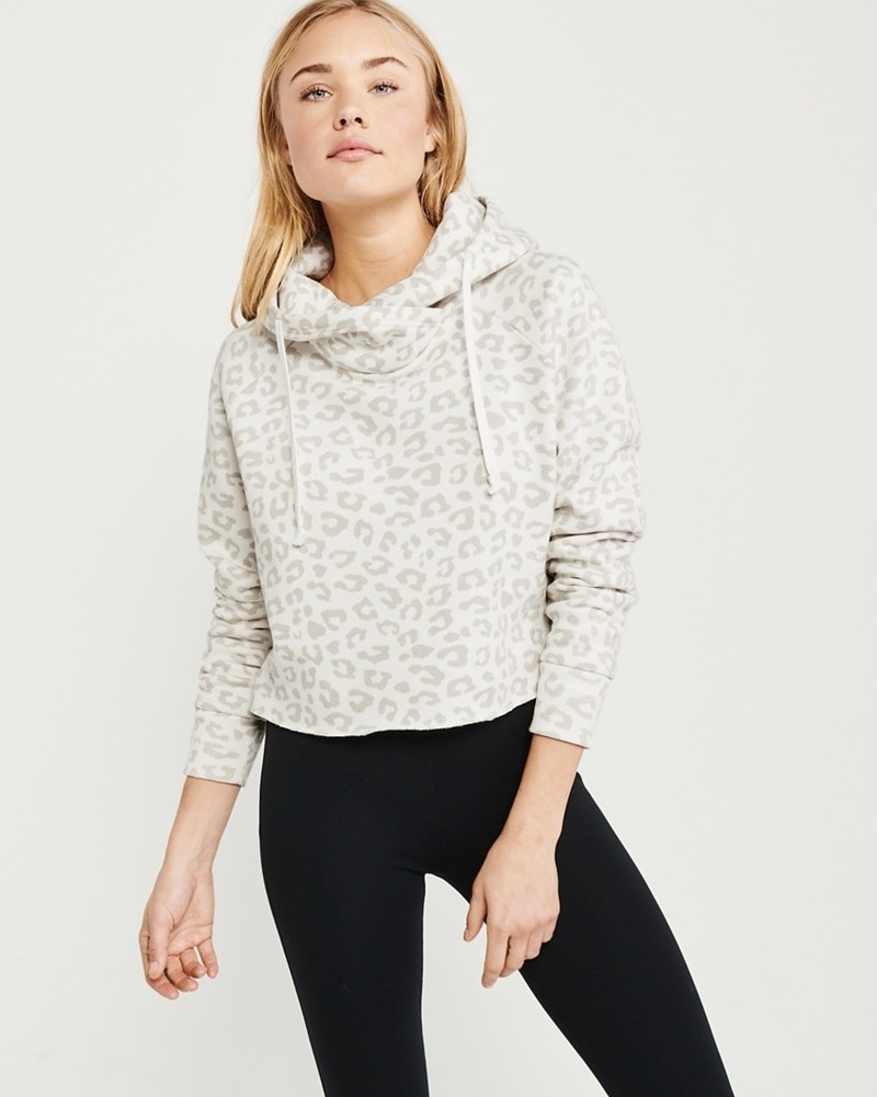 Cutoff Leopard Hoodie | Abercrombie & Fitch US & UK