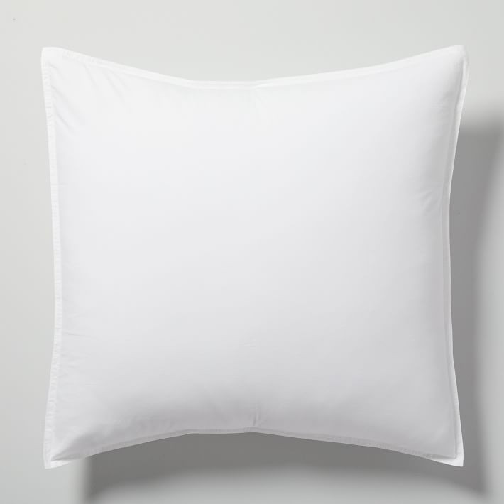 Organic Washed Cotton Percale Duvet Cover &amp; Shams - Stone White | West Elm (US)