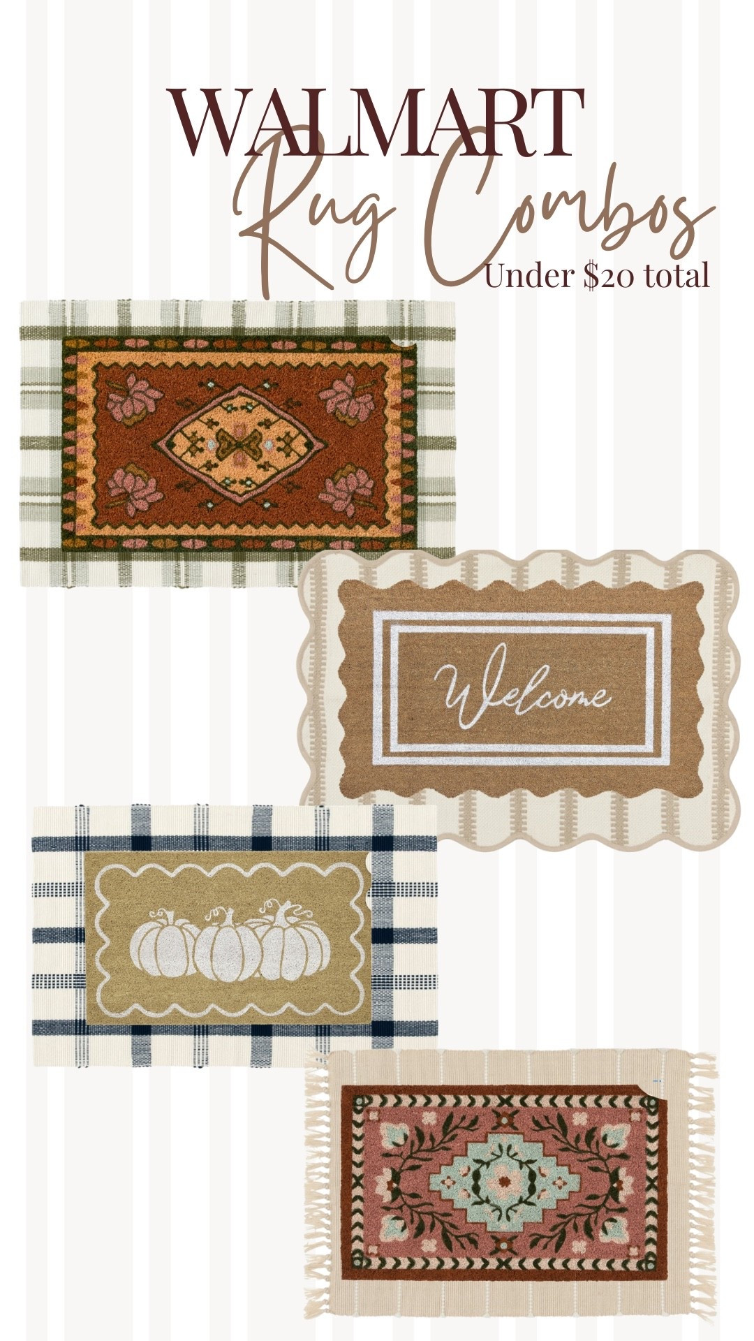 Door mat rug combos under $10 each from Walmart for Fall 

#LTKFindsUnder50 #LTKSeasonal #LTKHome