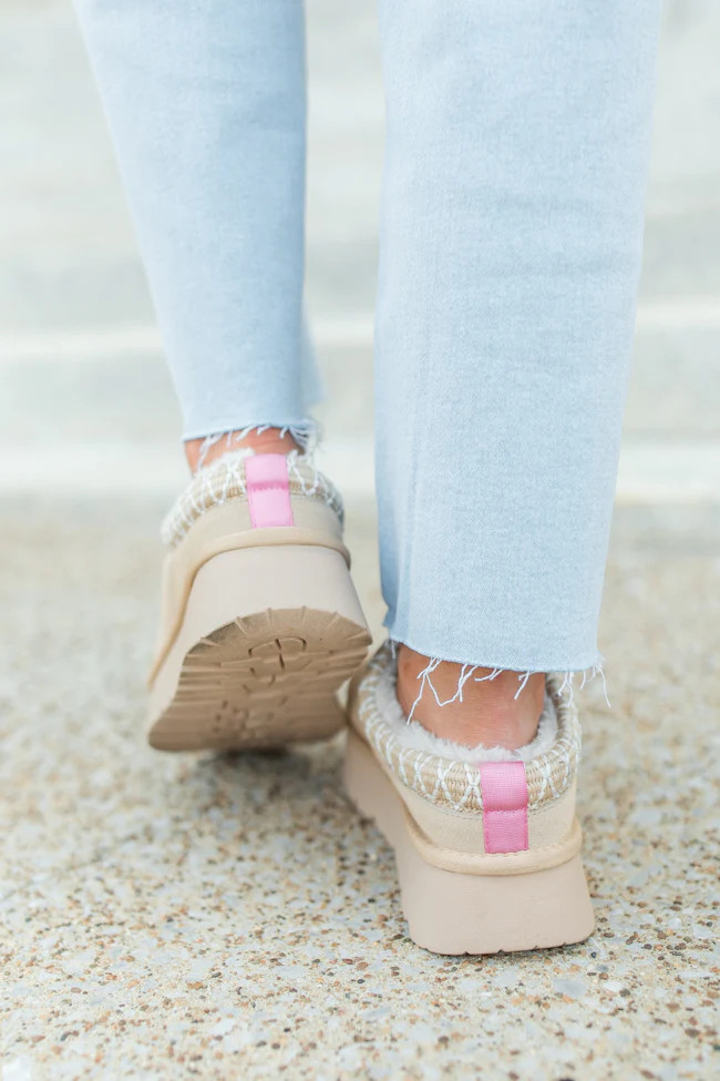 Sydney Light Beige Platform Slip-On Bootie | Pink Lily
