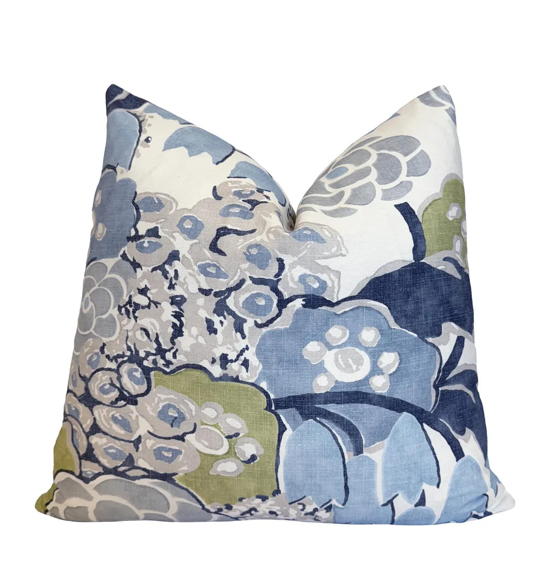 Thibaut Laura Citrus Throw Pillow Cover | Floral Linen Designer Pillowcase | Etsy (US)