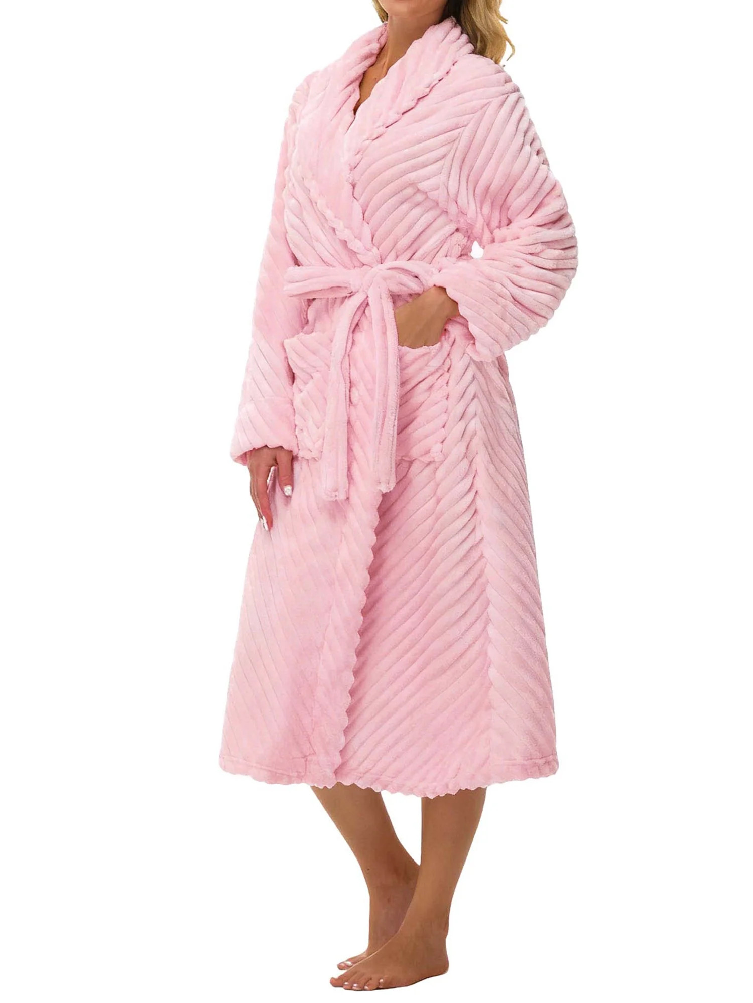 MOSHU Premium Robes for Women Super Soft Cozy Fleece Womens Robe Plush Long Bathrobe with Pockets | Walmart (US)