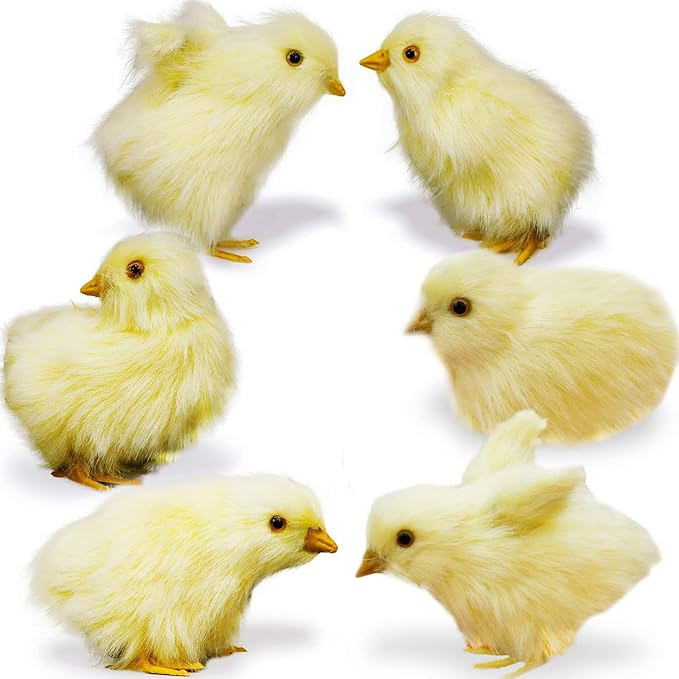 6pcs Realistic Fake Easter Chicks Decor,Chirping Baby Chicks,Fake Chicken Figurine Easter Photo P... | Amazon (US)