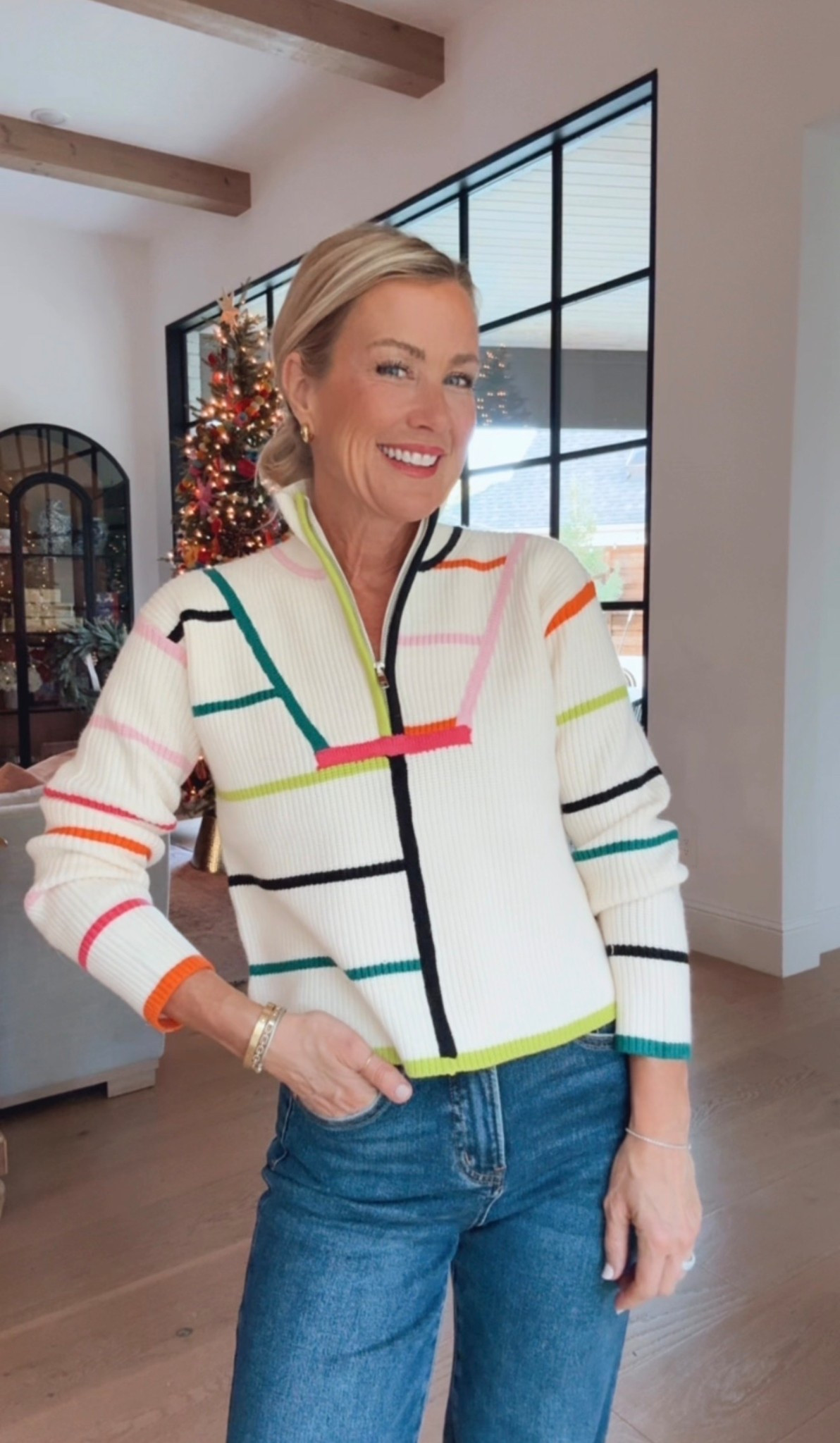 Everybody needs a quarter zip! These striped colors add a little fun to every outfit. Size: XS

#LTKOver40 #LTKGiftGuide #LTKHoliday