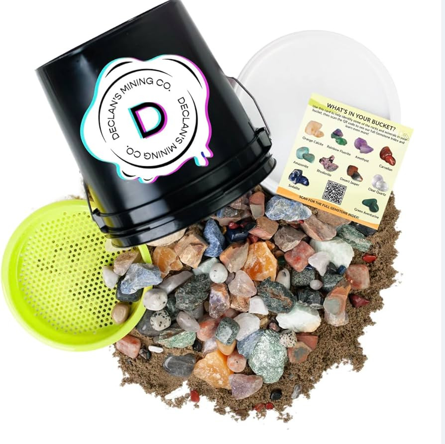 Declan's Gallon Mix Bucket - Includes Sifter, Confetti Sand, Crystal Raw Stones, and Tumbled Ston... | Amazon (US)