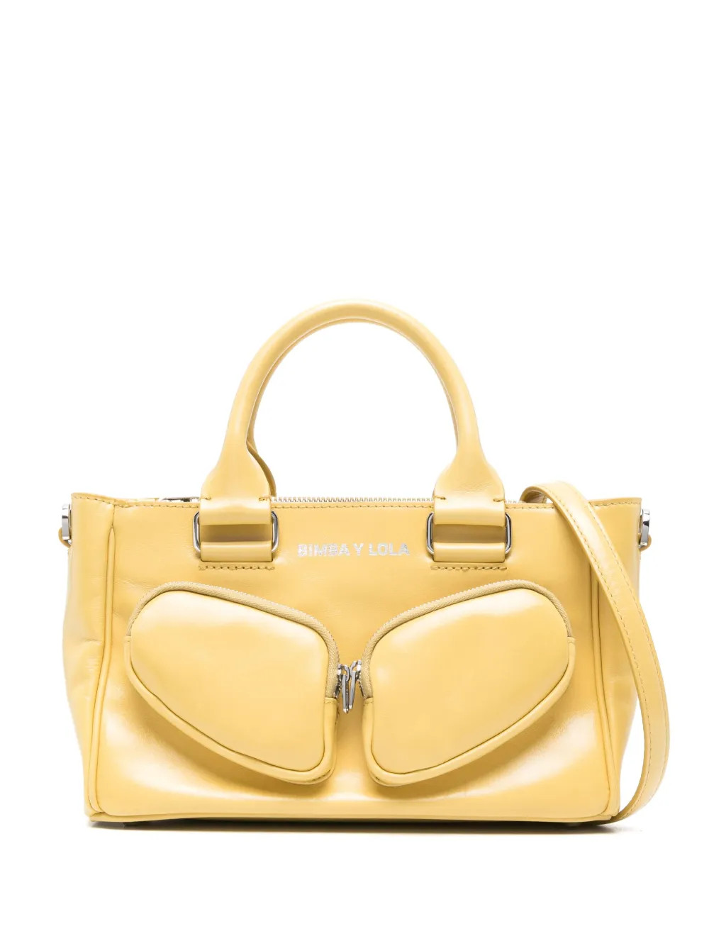 Bimba y Lola logo-stamp Leather Tote Bag - Farfetch | Farfetch Global