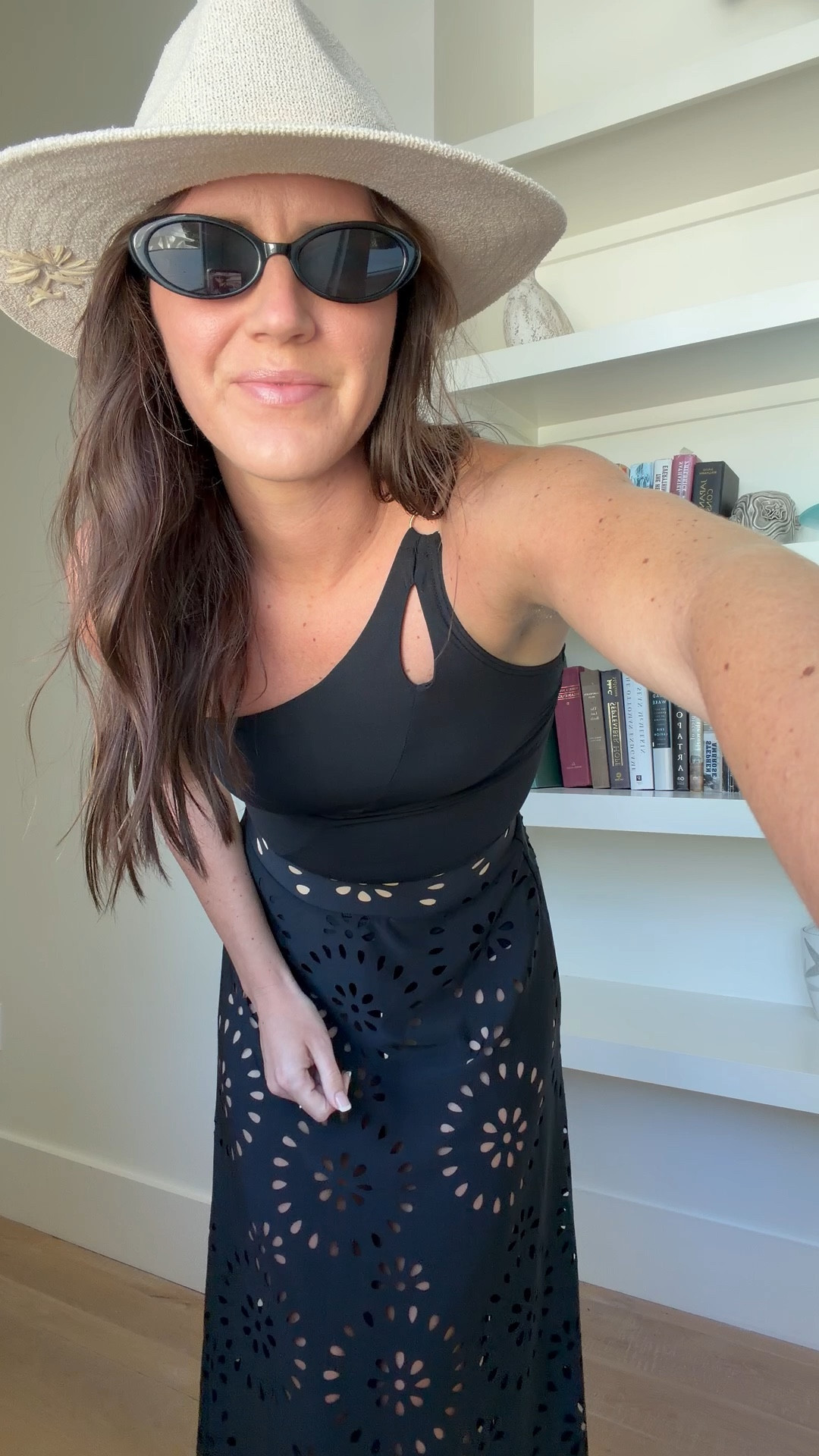 Today’s pool look for our last day 

Swimsuit - size 6 tall 
Skirt - small 