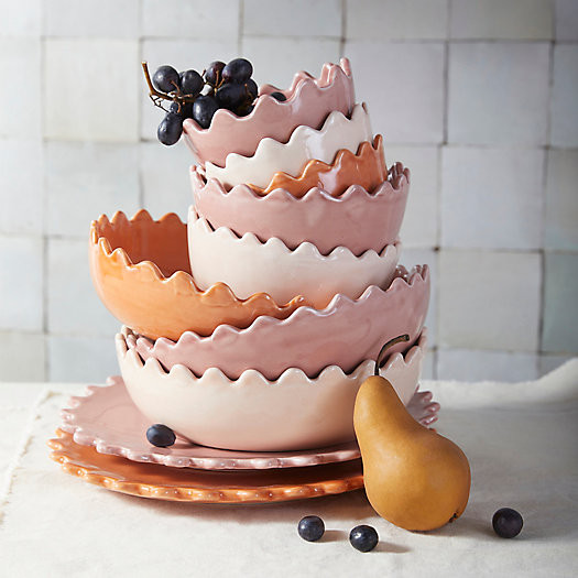 Scalloped Shallow Ceramic Bowl | Terrain