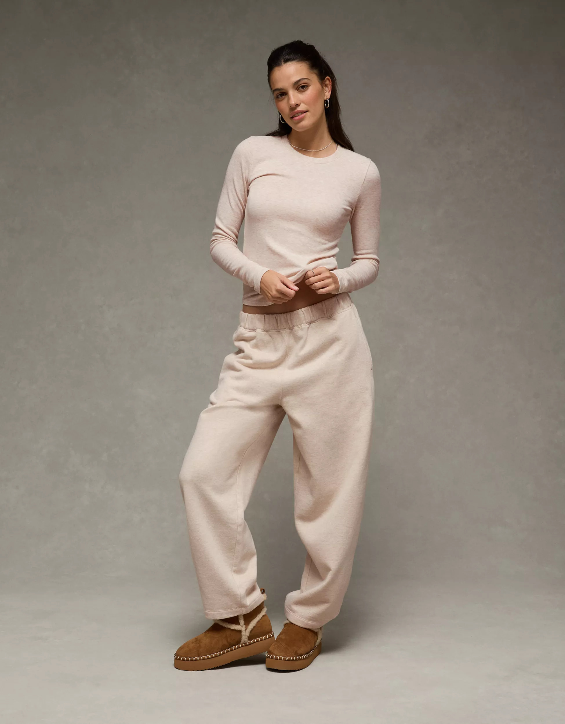 AE Long Sleeve Cozy Crew Neck T-Shirt | American Eagle Outfitters (US & CA)