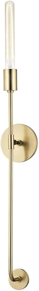 1 Light Contemporary Steel Wallchiere-35 inches H by 4.75 inches W Aged Brass -One Light Wall Sco... | Amazon (US)