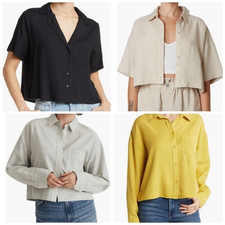 A cropped camp shirt or Oxford shirt makes a great summer layering piece. Wear as a light jacket over thin or bare tanks and dresses.

#LTKStyleTip #LTKFindsUnder50 #LTKSaleAlert