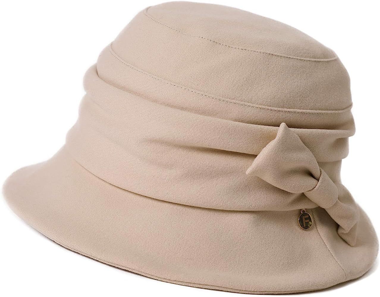 1920 Vintage Cloche Bucket Hat Ladies Church Derby Party Fashion Winter 55-59CM | Amazon (US)