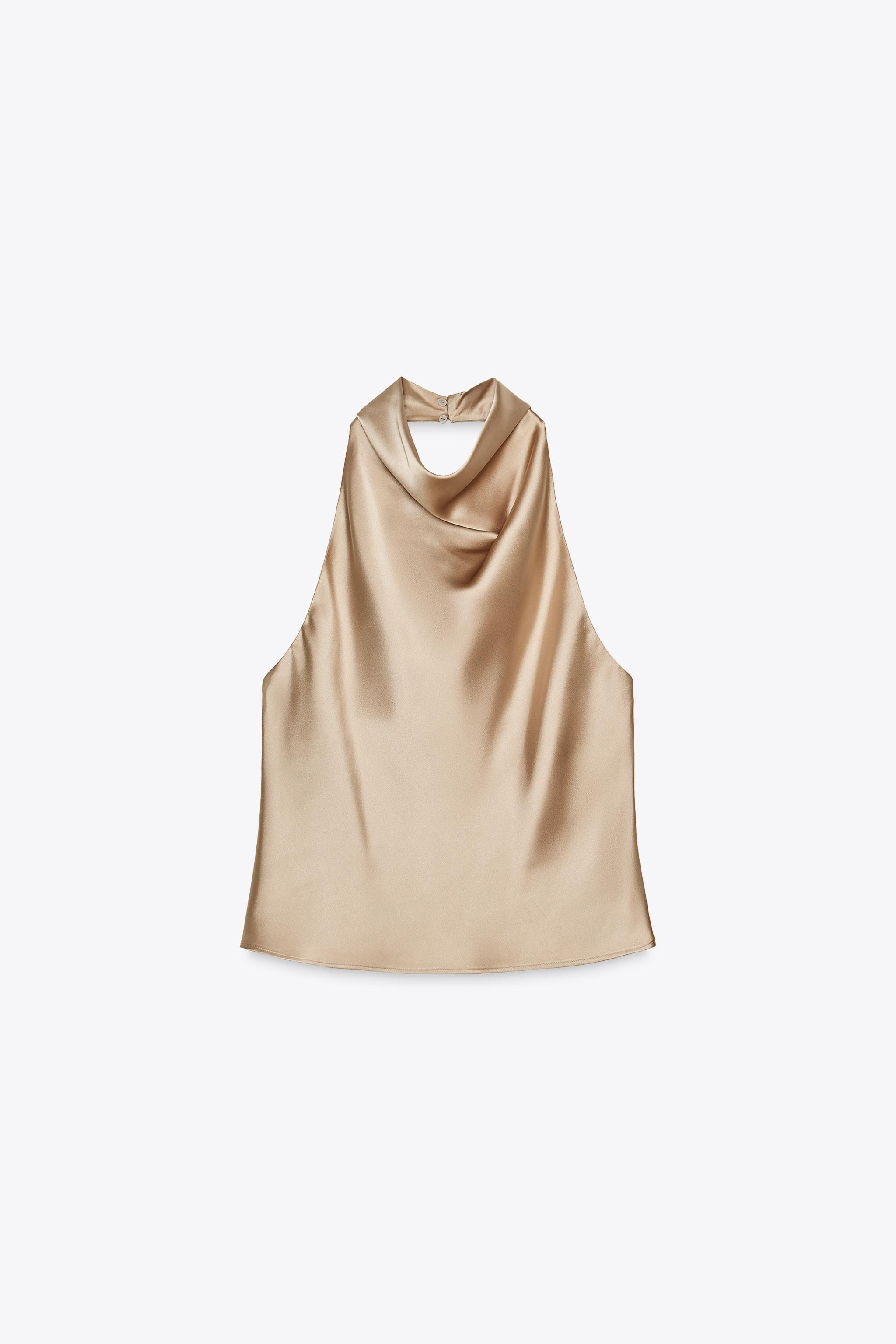 SATIN EFFECT HALTER TOP | Zara US