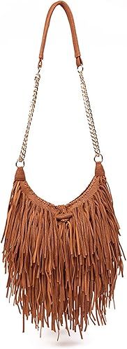 Lanpet Women Fringe Tassel Cross Body Bag Leisure Shoulder Bag | Amazon (US)