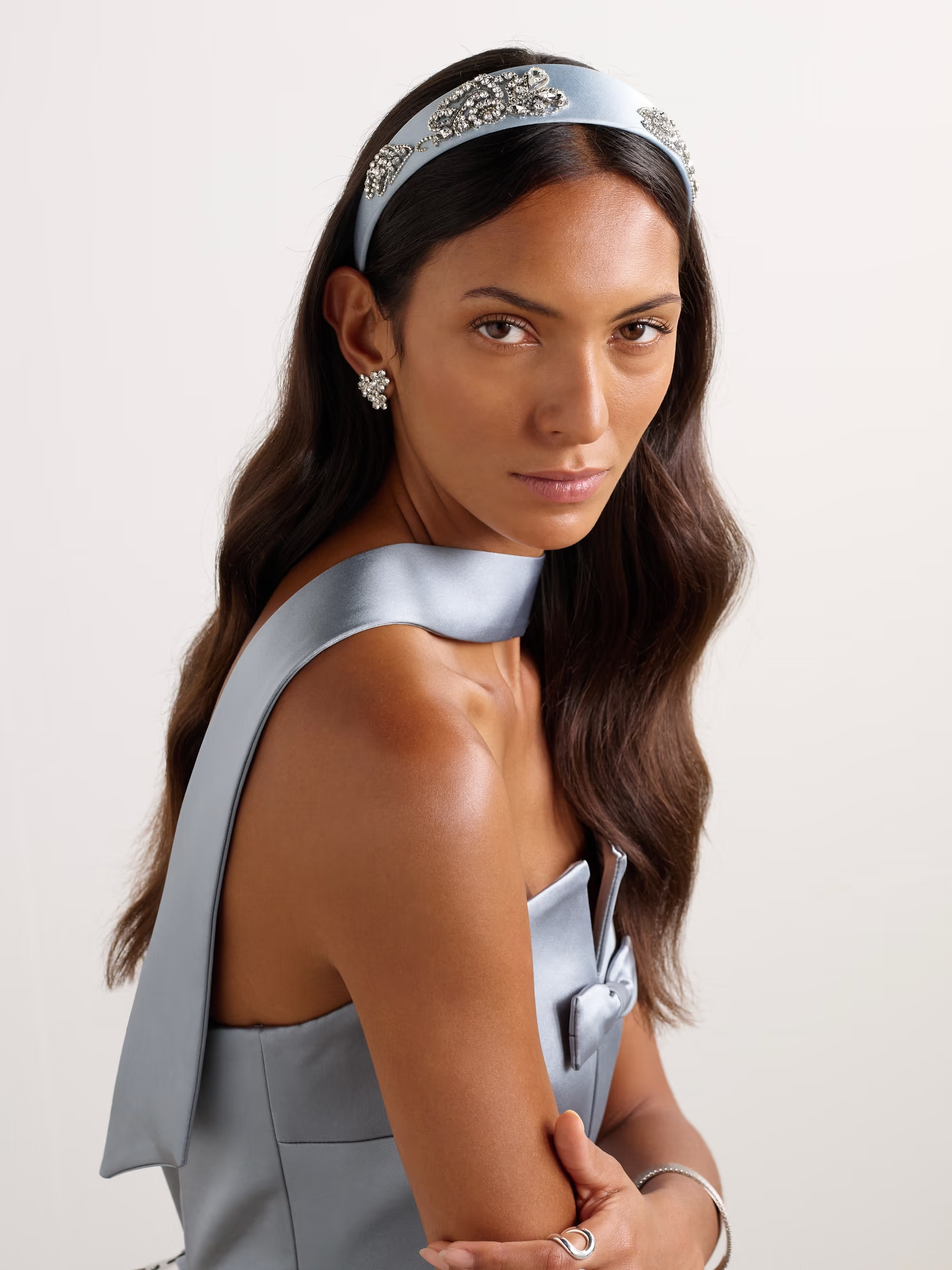 Faixa de cabeça de cetim com cristais | NET-A-PORTER (US)