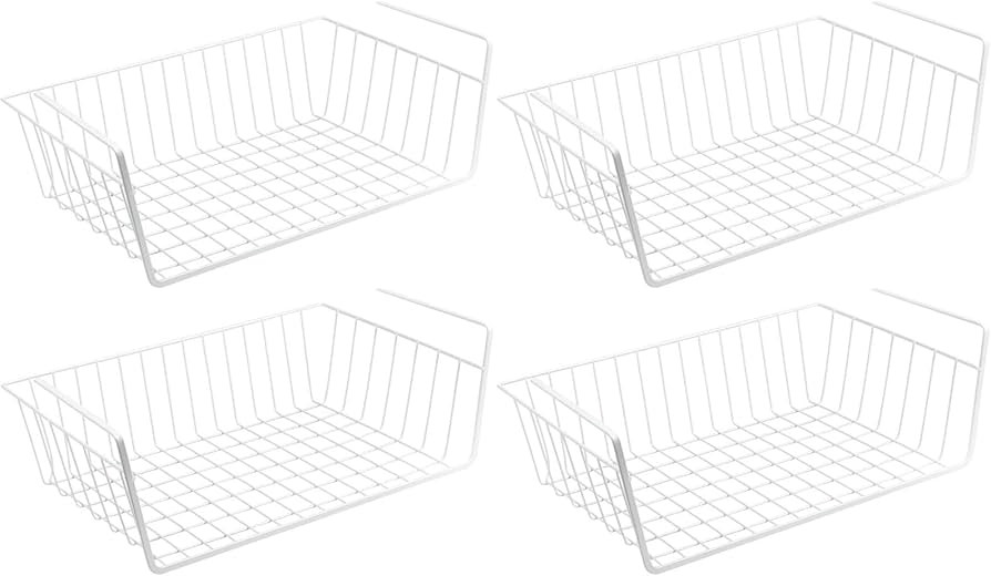WELLGRO 4er Set Schrankkörbe zum Einhängen aus Metall - ca. 41 x 25 x 14 cm (LxBxH) - schaffen ... | Amazon (DE)