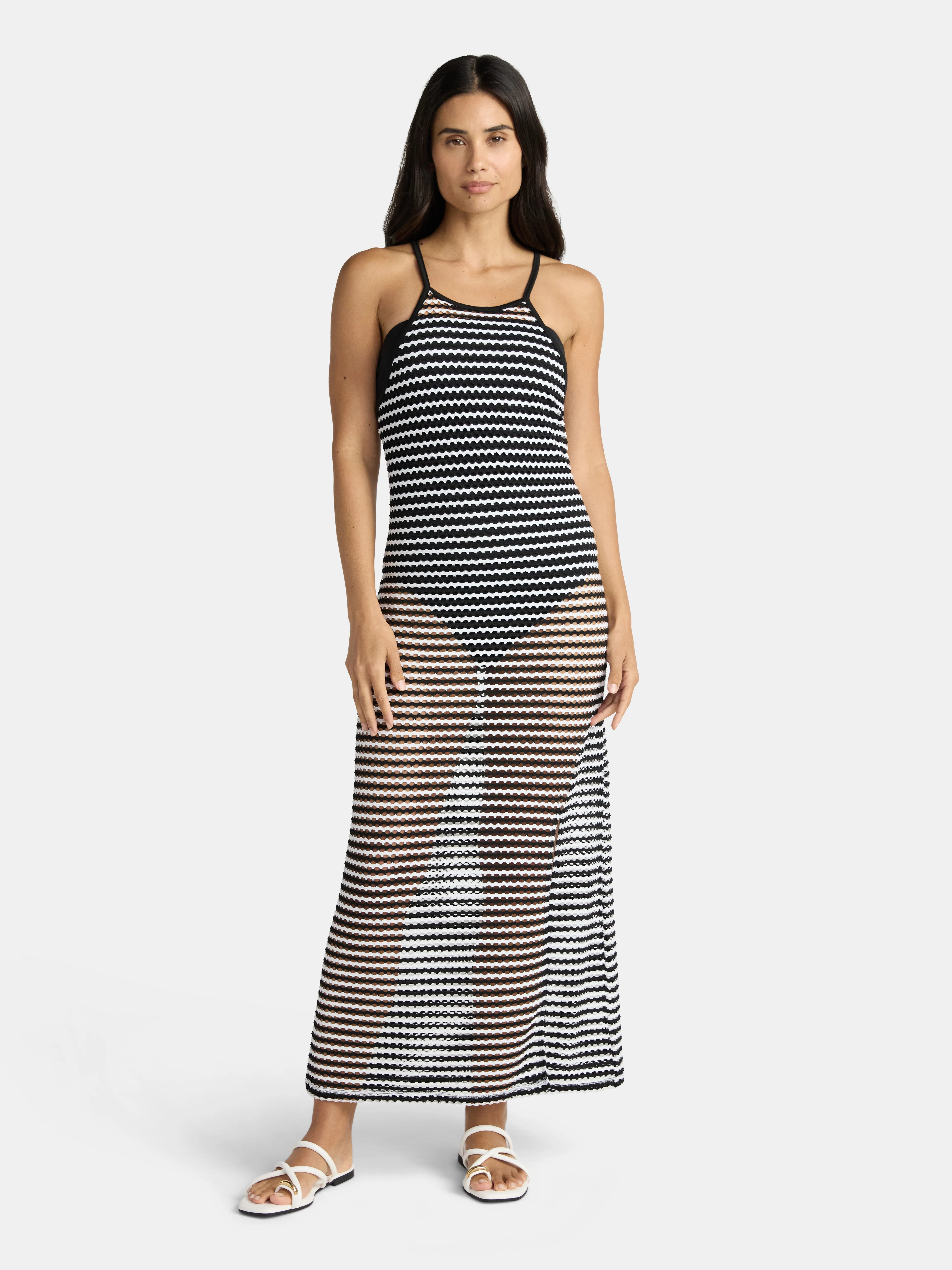 Time and Tru Women's and Women's Plus Halter Swim Coverup Dress. Sizes XS-3X | Walmart (US)