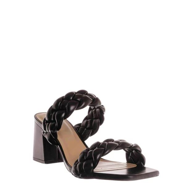 Block Heel Braided Mule, Women Puffy Slide Sandal - Walmart.com | Walmart (US)