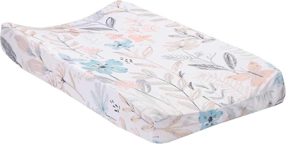 Lambs & Ivy Baby Blooms Watercolor Floral/Butterfly Soft Changing Pad Cover | Amazon (US)