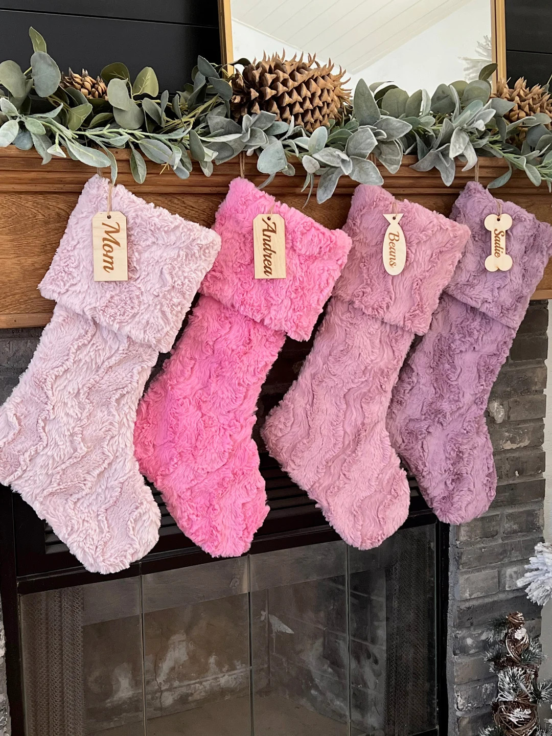Pink Christmas Stocking, Neutral Christmas Stocking, Personalized Christmas Stocking, Pink Themed... | Etsy (US)