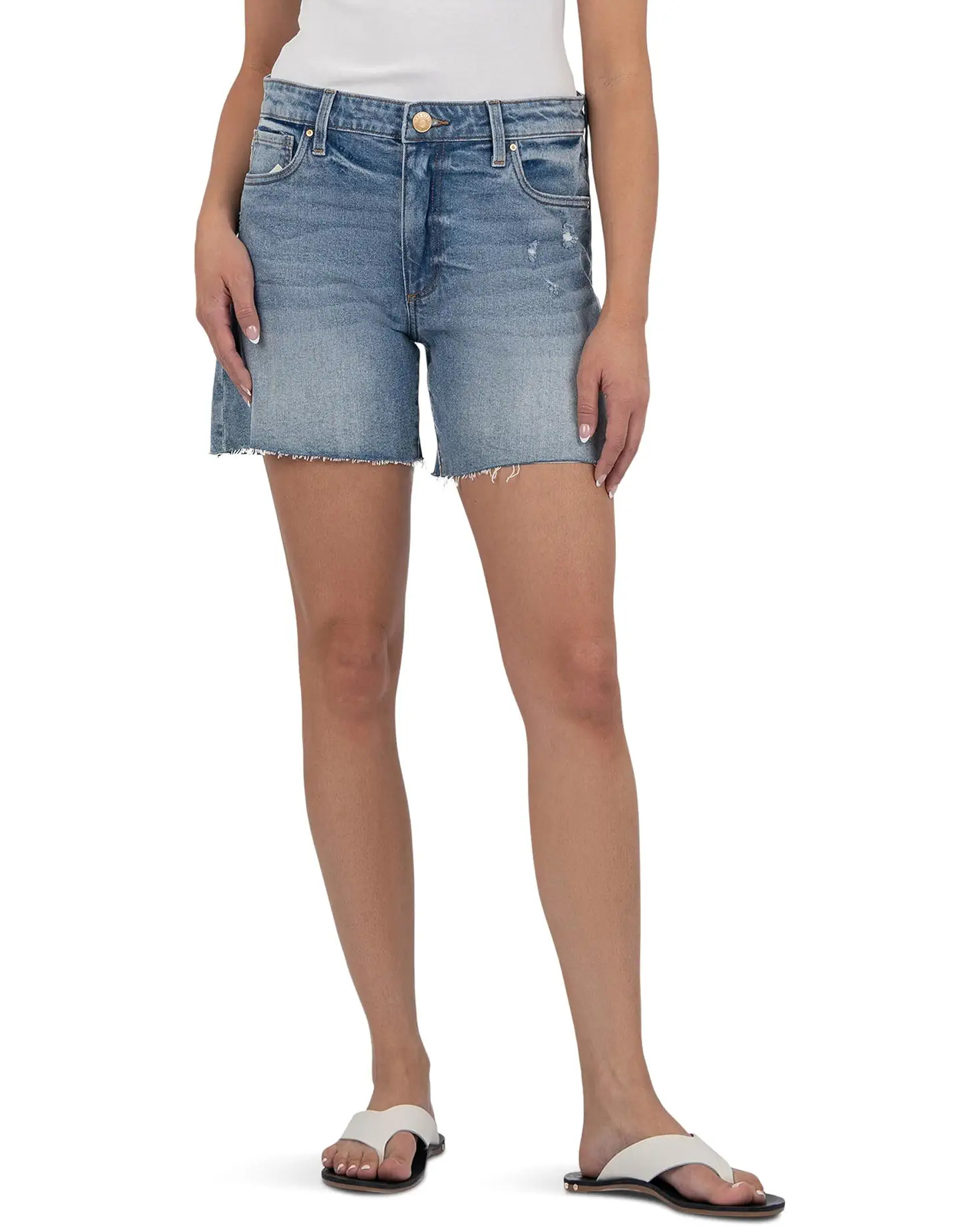 Hailey High-Rise Shorts with Raw Hem | Zappos