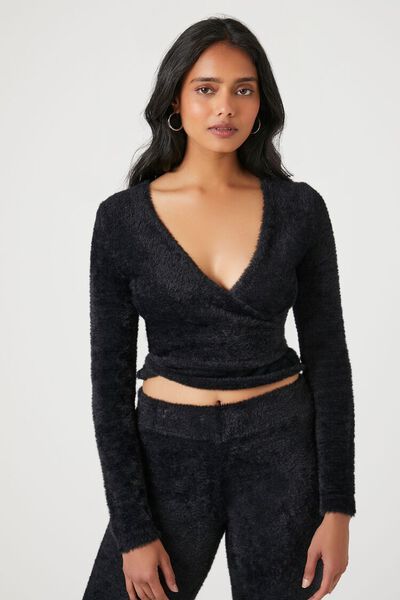 Cropped Sweater-Knit Wrap Top | Forever 21 (US)