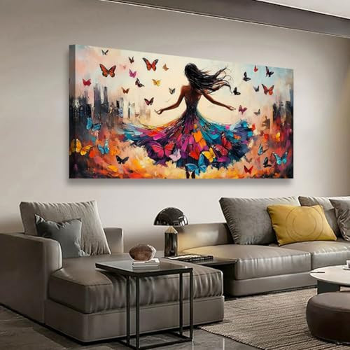 Black and White Female Pictures Canvas Wall Art for Living room Office Bedroom Wall Decor,Abstract Wall Art Print Modern Noble Black and White Oil Painting Artwork Waterproof Ready to Hang-20x40inch | Amazon (US)