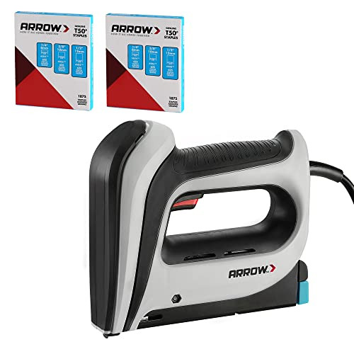 Arrow T50ACD Electric Staple Gun Kit, Corded Stapler with 3750 Pieces T50 1/4", 3/8", 1/2" Staples,  | Amazon (US)