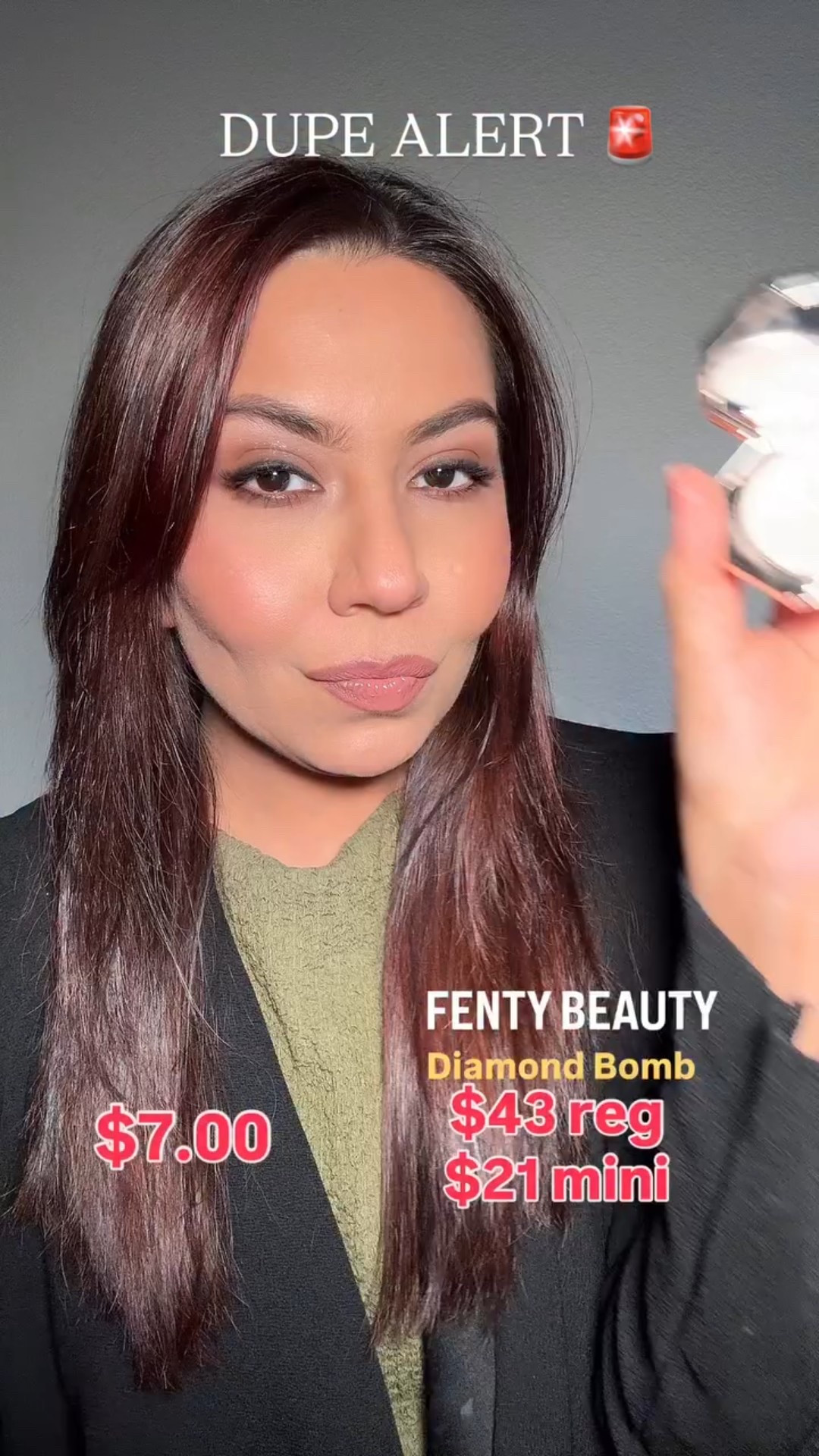 Found the exact dupe of Fenty Beauty Diamond Bomb for you guys 🙌🫶 Let me know if you want a detailed video on this 

Type “Dupe” in the comments to know which one it is :) 

#dupealert #makeupdupe #fentydiamondbomb #explore #fyp #makeuphacks #dallasmakeupartist #dallasmua