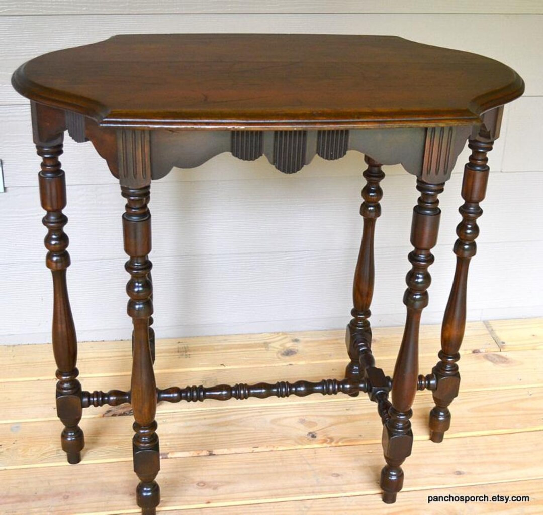 Vintage Dark Wood Side Table: 6 Leg Parlor Table, Traditional Home Decor - Etsy | Etsy (US)