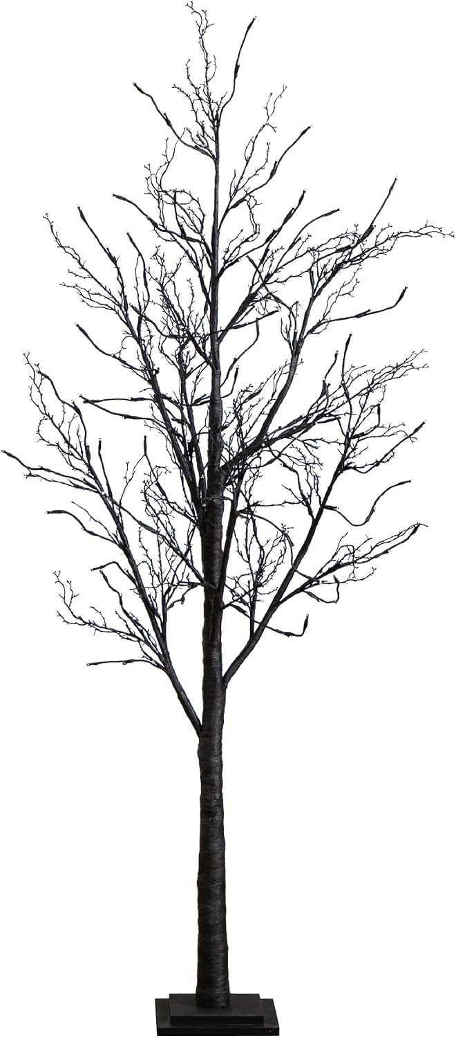 Nearly Natural 6ft. Pre-Lit Halloween Black Twig Artificial Fall Tree with 300 Orange and Purple LED Lights | Amazon (US)