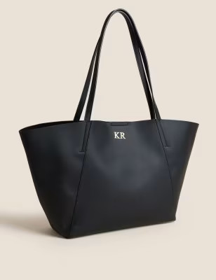 Personalised Faux Leather Tote Bag | M&S Collection | M&S | Marks & Spencer (UK)