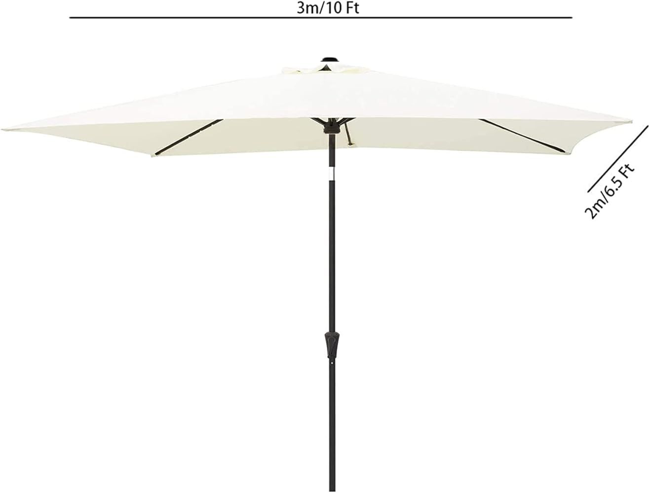 LINKLIFE 6.5x10 Ft Patio Rectangular Parasol Garden Patio Outdoor Market Table Umbrella with Push Bu | Amazon (CA)