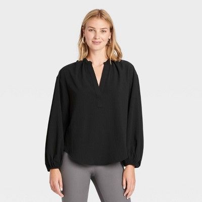 Women's Balloon Long Sleeve Popover Blouse - A New Day™ | Target