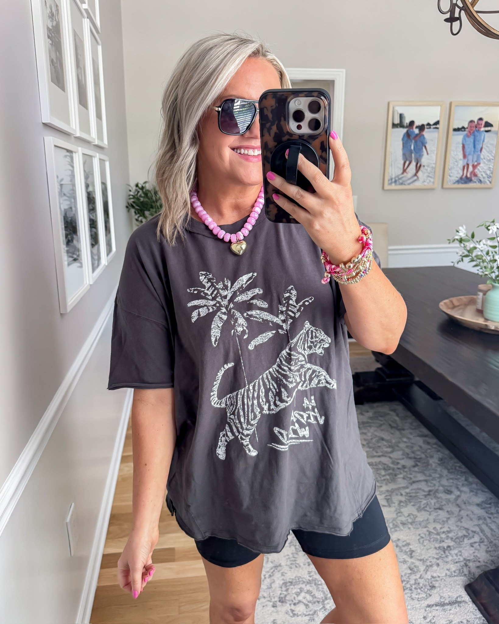 This graphic tee is such a fun one for summer 🩷 The oversized fit with biker shorts makes it an easy throw on outfit for errands, travel days, lake weekends, or just staying comfy while still looking cute.

graphic tee outfit, oversized graphic tee, biker shorts outfit, casual summer outfit, comfy everyday style, trendy graphic tee, vacation outfit idea, casual cute outfit, effortless summer style, comfy chic look, lounge outfit inspiration, amazon fashion outfit, lovelylifestyling

#LTKootd #LTKSeasonal #LTKOver40