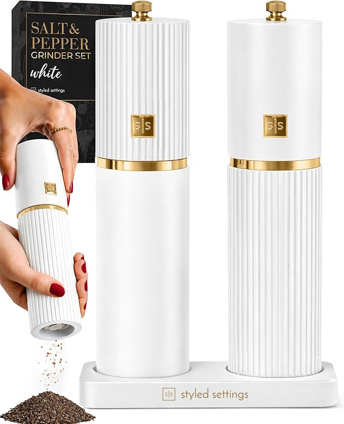 Amazon.com: Wooden Salt and Pepper Grinder Set – Refillable Manual Salt and Pepper Mills with A... | Amazon (US)