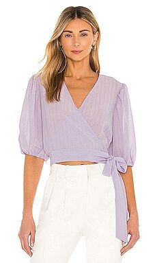 Bardot Isabella Wrap Top in Lilac from Revolve.com | Revolve Clothing (Global)