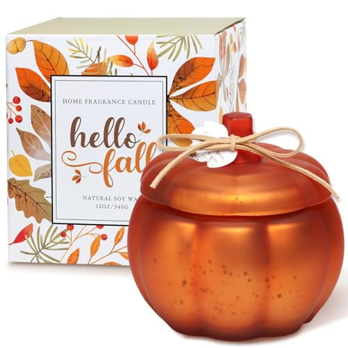 Fall Candles, Pumpkin Spice Scented Candle, Pumpkin Candles Thanksgiving Fall Table Centerpiece, Farmhouse Pumpkin Shaped Candle for Fall Home Decor | Amazon (US)